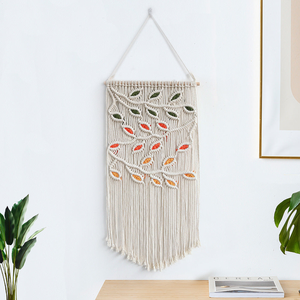 Bohemian Hand-woven Tapestry Leaf Flower