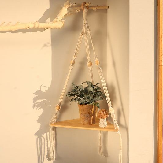 Macrame Corner Shelf