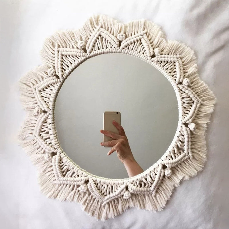 Macrame Round Mirror