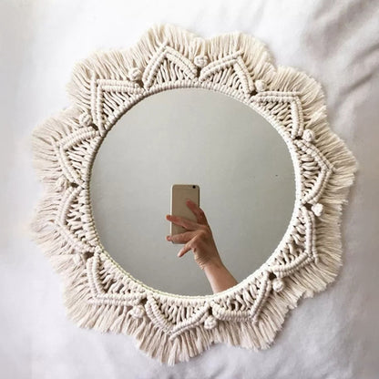 Macrame Round Mirror