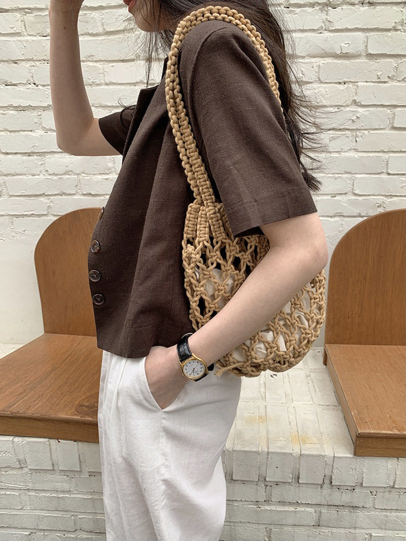 Brown Woven Bag