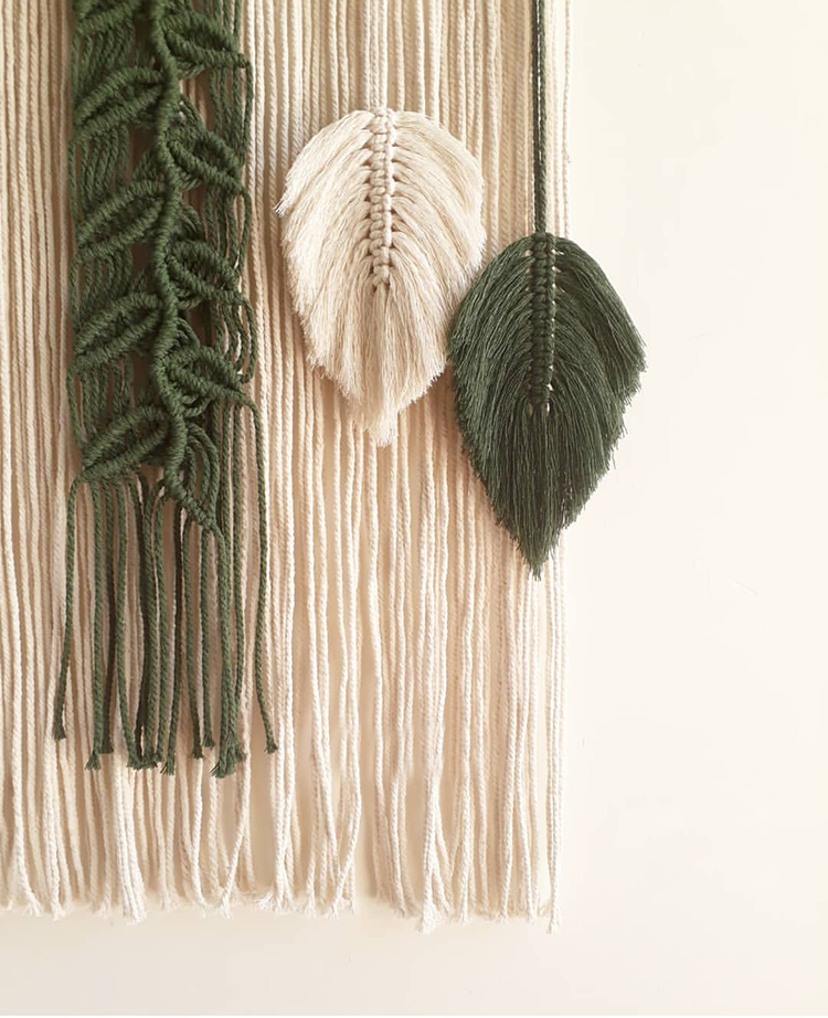 Army green Feather Tassel Tapestry