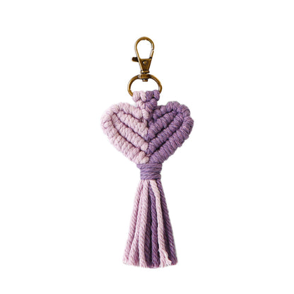 Heart Macrame Keychain