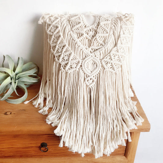 Boho Macrame Throw Pillow