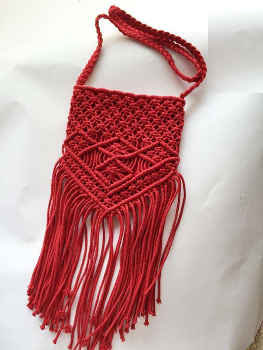 Red woven Bag