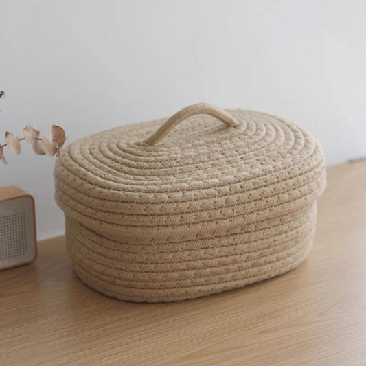 Woven Storage basket with lid