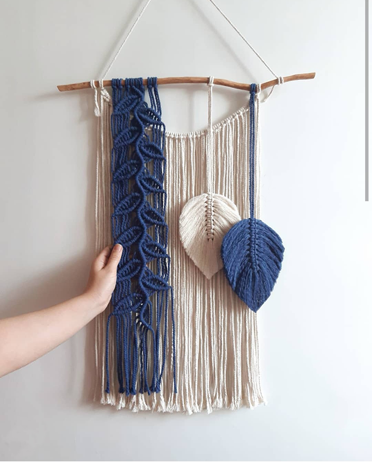 Blue Macrame Wall Hanging