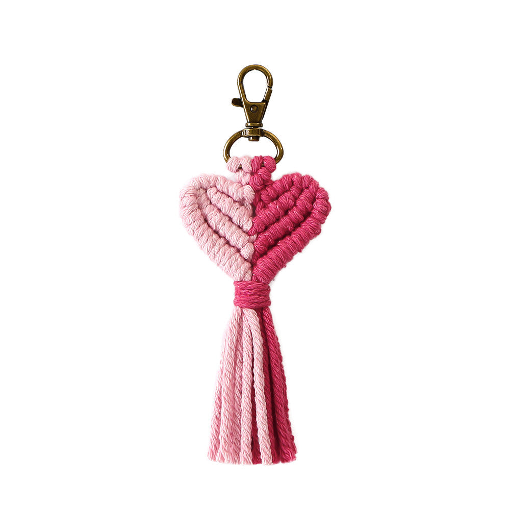 Macrame Heart Keychain