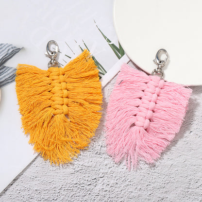 Feather Macrame Keychain