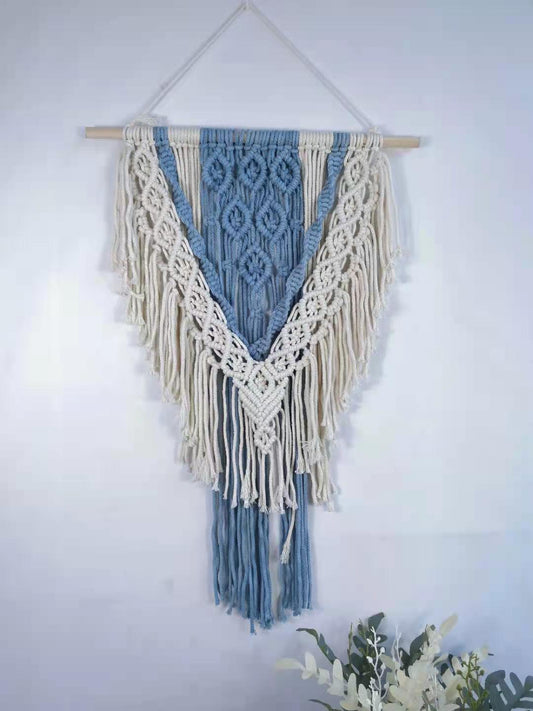 Blue Macrame Wall Hanging