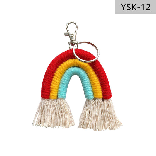 Macrame Rainbow Keychain