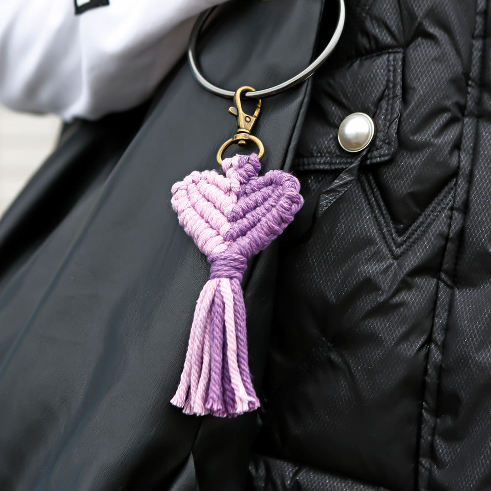 Heart Macrame Keychain