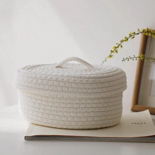 Woven Basket With Lids